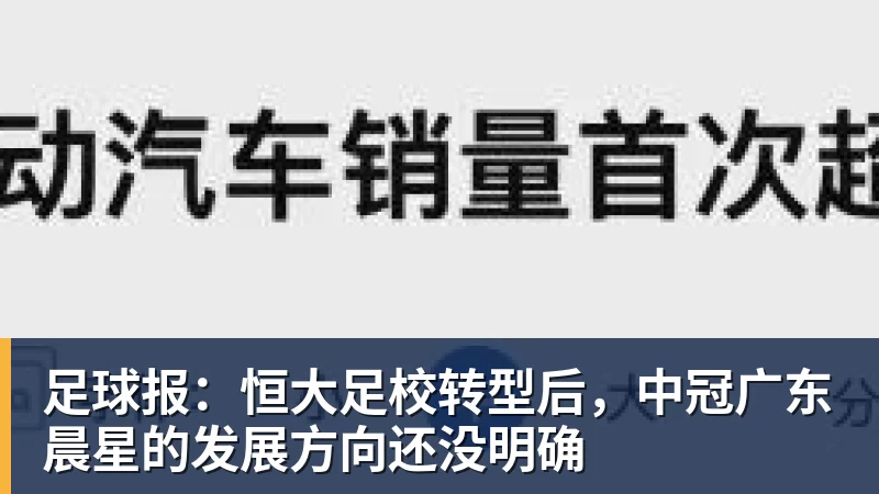 足球报：恒大足校转型后，中冠广东晨星的发展方向还没明确